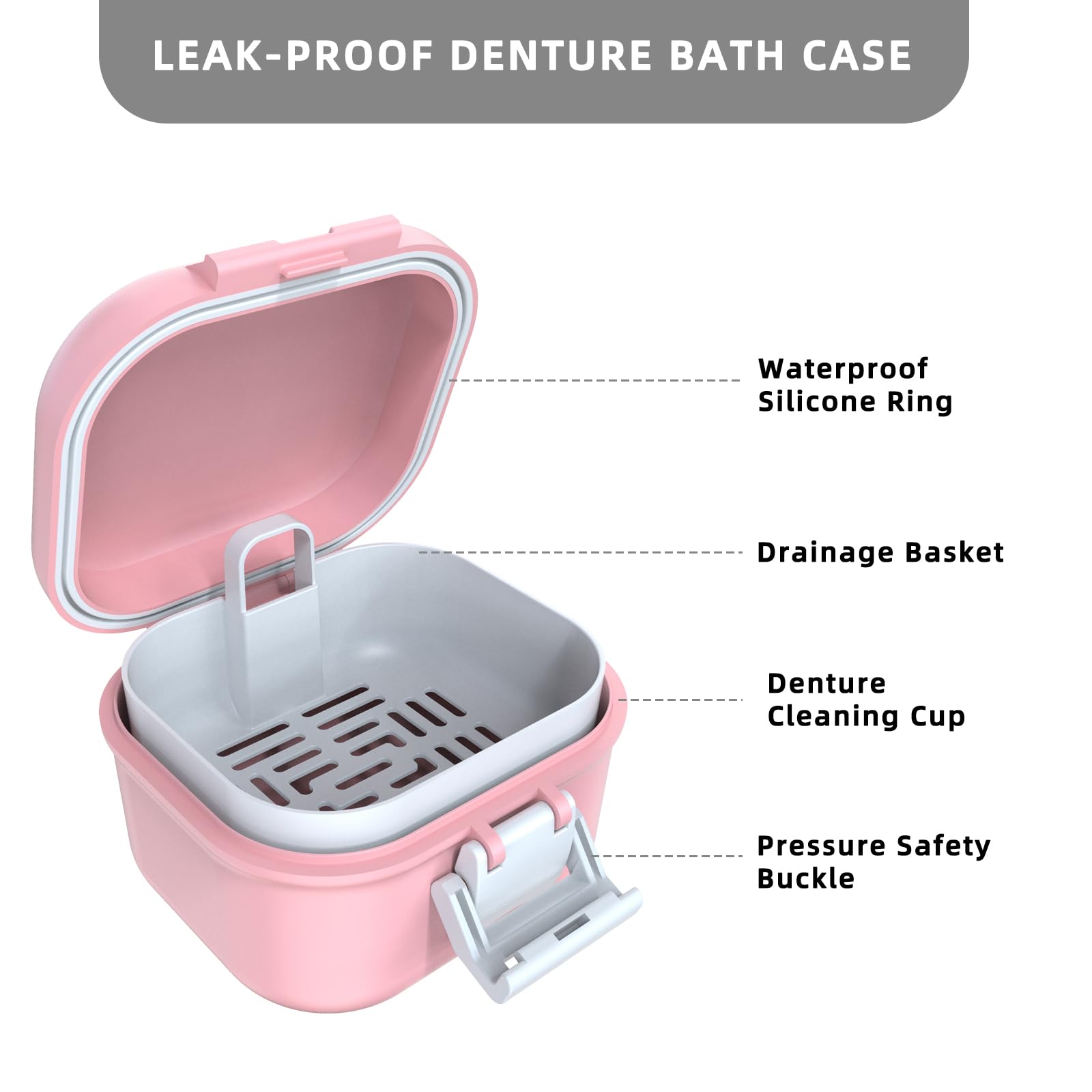 Amazon.com : ARGOMAX Leak Proof Denture Bath Cup, Portable Soaking